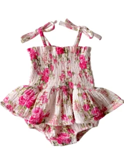 Muslin Smocked Bubble w/ Skirt, Country Daydream