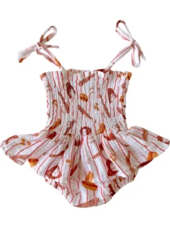 Muslin Smocked Bubble w/ Skirt, Baseball Game