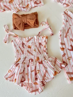 Muslin Smocked Bubble w/ Skirt, Baseball Game