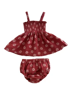 Muslin Smocked Top & Bloomer, Daisy Dot
