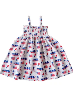Muslin Smocked Tube Dress, 4th of July