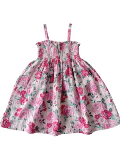 Muslin Smocked Tube Dress, Pink Splendor