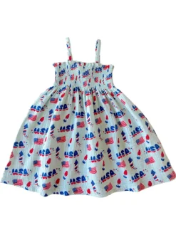 Muslin Smocked Tube Dress, 4th of July Blue