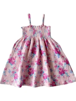Muslin Smocked Tube Dress, Garden Secrets