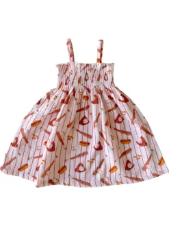 Muslin Smocked Tube Dress, Baseball Game