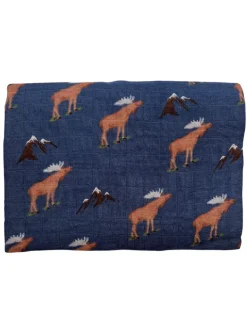 Muslin Swaddle, Blue Moose