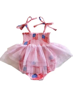 Muslin Tutu Bubble, American Flag Pink