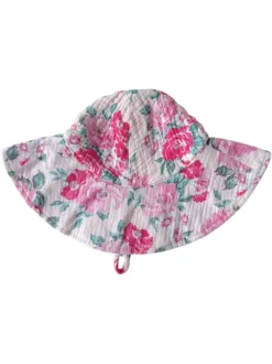 Muslin Wide Brim Sunhat, Pink Splendor