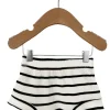 Organic Cotton Waffle Shorts, Black Stripe