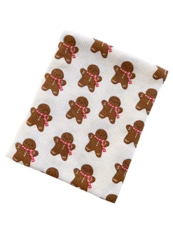 Organic Cotton Waffle Swaddle, Gingerbread Man