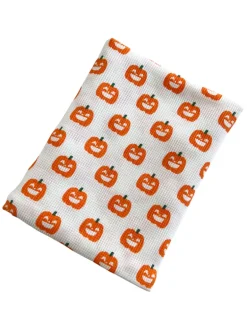 Organic Cotton Waffle Swaddle Blanket, Jack-O-Lantern