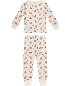 Organic Kids Long Sleeve PJ Set, Doe-a-Deer