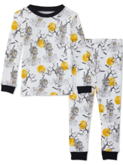 Organic 2-Piece Pajama Set, Haunted Houses
