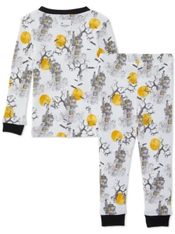 Organic 2-Piece Pajama Set, Haunted Houses