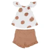 Organic Tank & Tap Short Set, Adobe Dot