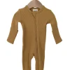 Organic Waffle Basic Zip Footie, Honey
