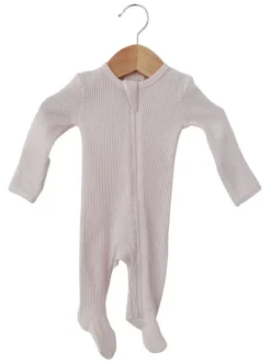 Organic Waffle Basic Zip Footie, Snow