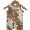 Organic Waffle Easy Romper, Almond Tie Dye