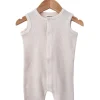 Organic Waffle Easy Romper, Snow