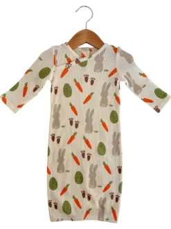 Organic Waffle Gown, Cottontail