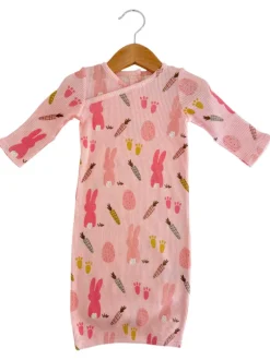 Organic Waffle Gown, Cottontail Pink