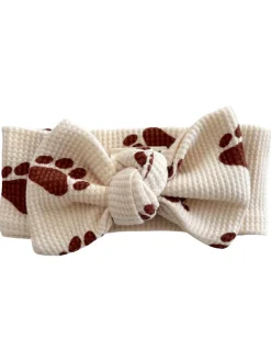 Organic Waffle Knot Bow, Bear Paw