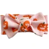 Organic Waffle Knot Bow, Blush Jack-O-Lantern
