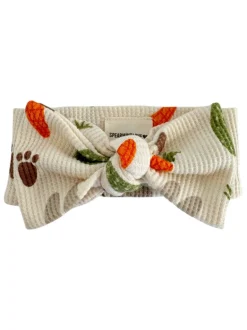 Organic Waffle Knot Bow, Cottontail
