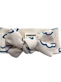 Organic Waffle Knot Bow, Cloud
