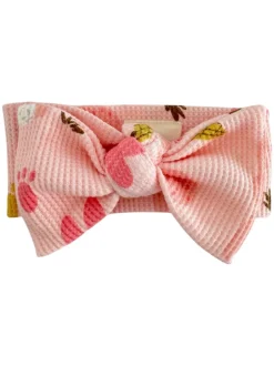 Organic Waffle Knot Bow, Cottontail Pink