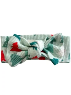 Organic Waffle Knot Bow, Festive Firs