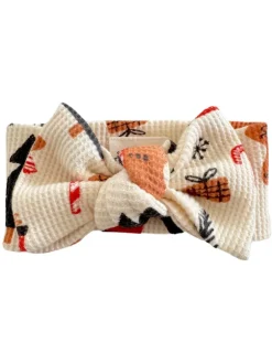 Organic Waffle Knot Bow, Gingerbread Wonderland Snow