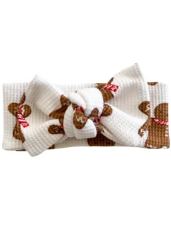 Organic Waffle Knot Bow, Gingerbread Man