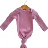 Organic Waffle Knotted Gown, Lavender