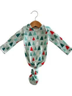 Organic Waffle Knotted Gown, Festive Firs