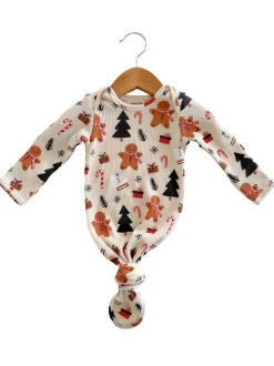 Organic Waffle Knotted Gown, Gingerbread Wonderland Snow