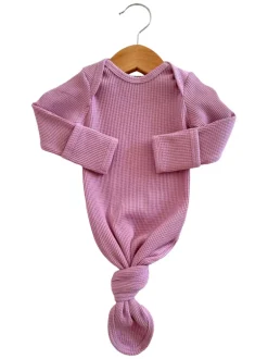 Organic Waffle Knotted Gown, Lavender