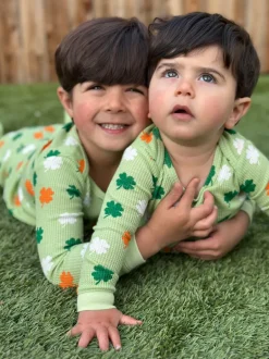 Organic Waffle 2-Piece Set, Green Clover