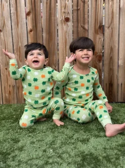 Organic Waffle 2-Piece Set, Green Clover