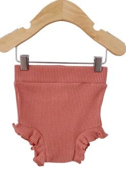 Organic Waffle Ruffle Bloomer, Dusty Rose