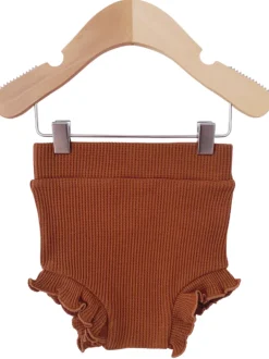 Organic Waffle Ruffle Bloomer, Caramel