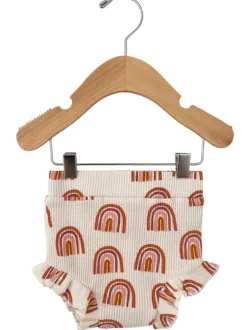 Organic Waffle Ruffle Bloomer, Rust Rainbow