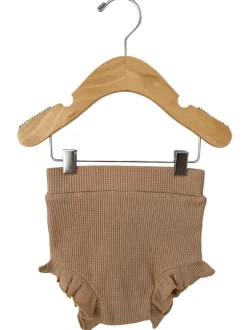Organic Waffle Ruffle Bloomer, Tan