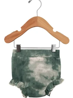 Organic Waffle Ruffle Bloomer, Matcha Tie Dye