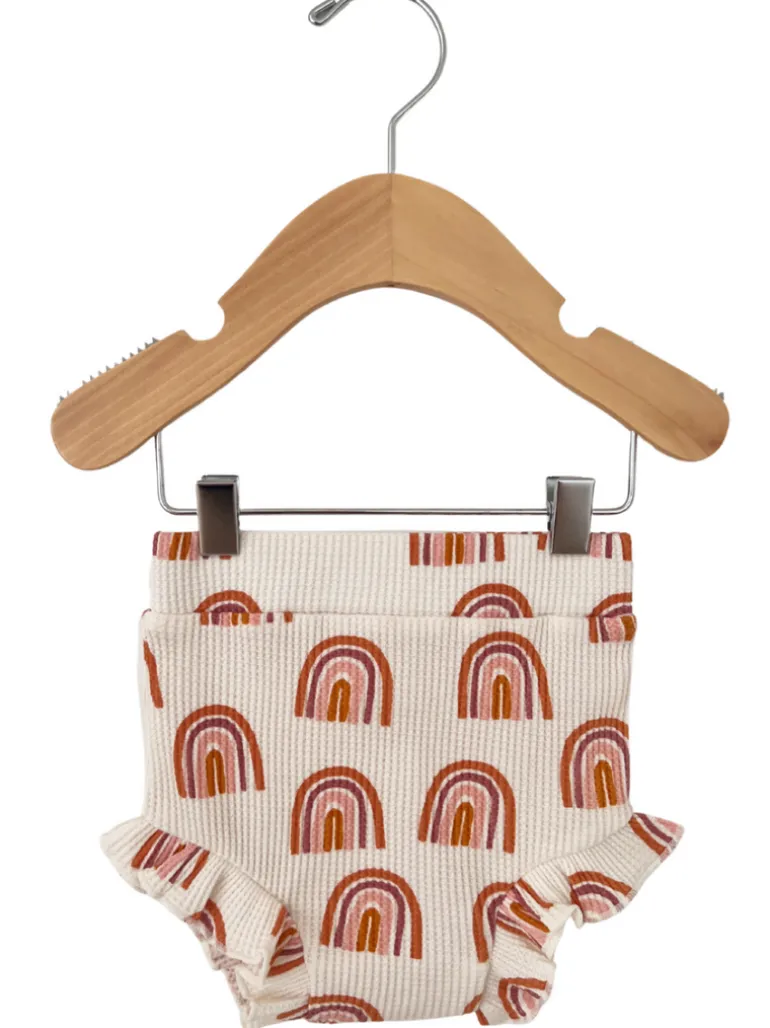 Organic Waffle Ruffle Bloomer, Rust Rainbow