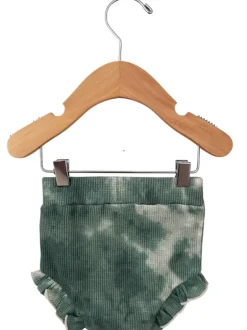 Organic Waffle Ruffle Bloomer, Matcha Tie Dye