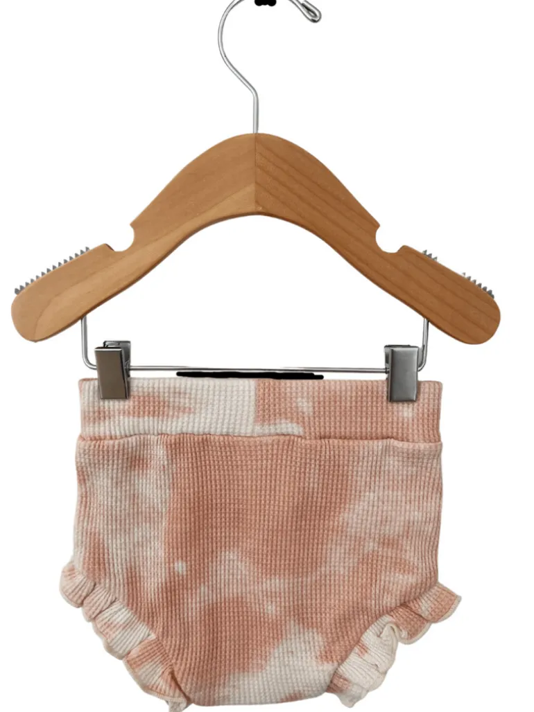 Organic Waffle Ruffle Bloomer, Pink Lemonade Tie Dye