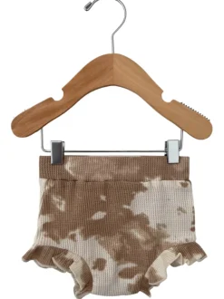 Organic Waffle Ruffle Bloomer, Almond Tie Dye