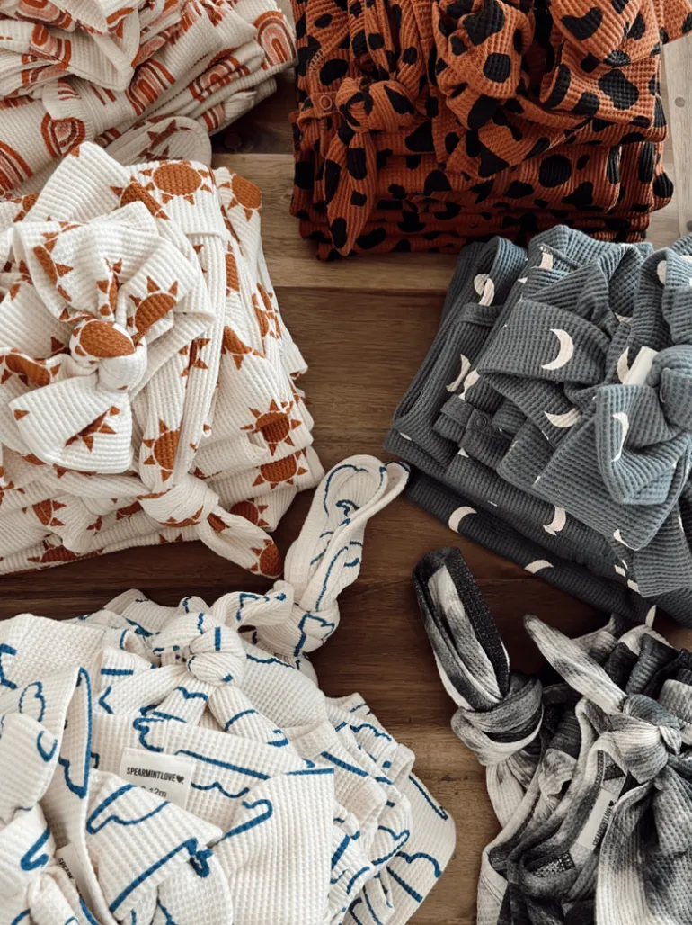 Organic Waffle Ruffle Bloomer, Rust Rainbow