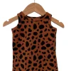 Organic Waffle Shortie Romper, Black Spot